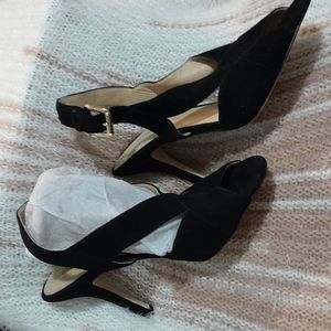 Michael kors black suede leather sling backs sz 9 NWOT